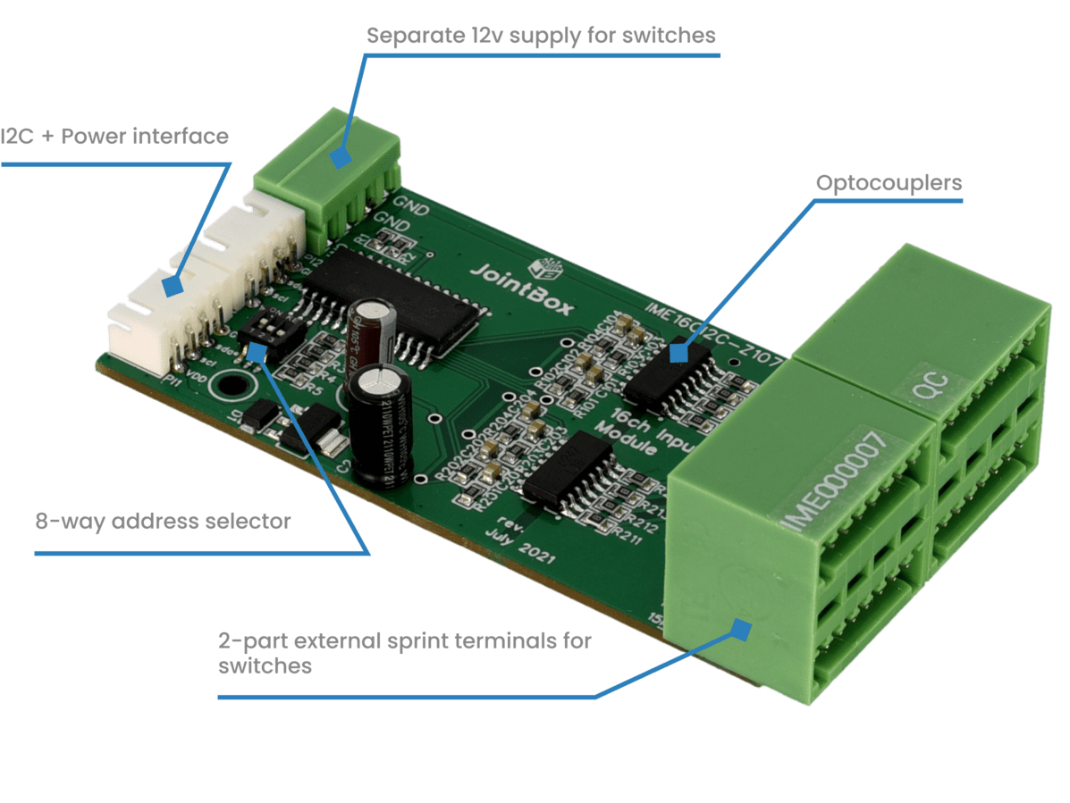 JB Input Module PCB with labels JB Input Module PCB with labels